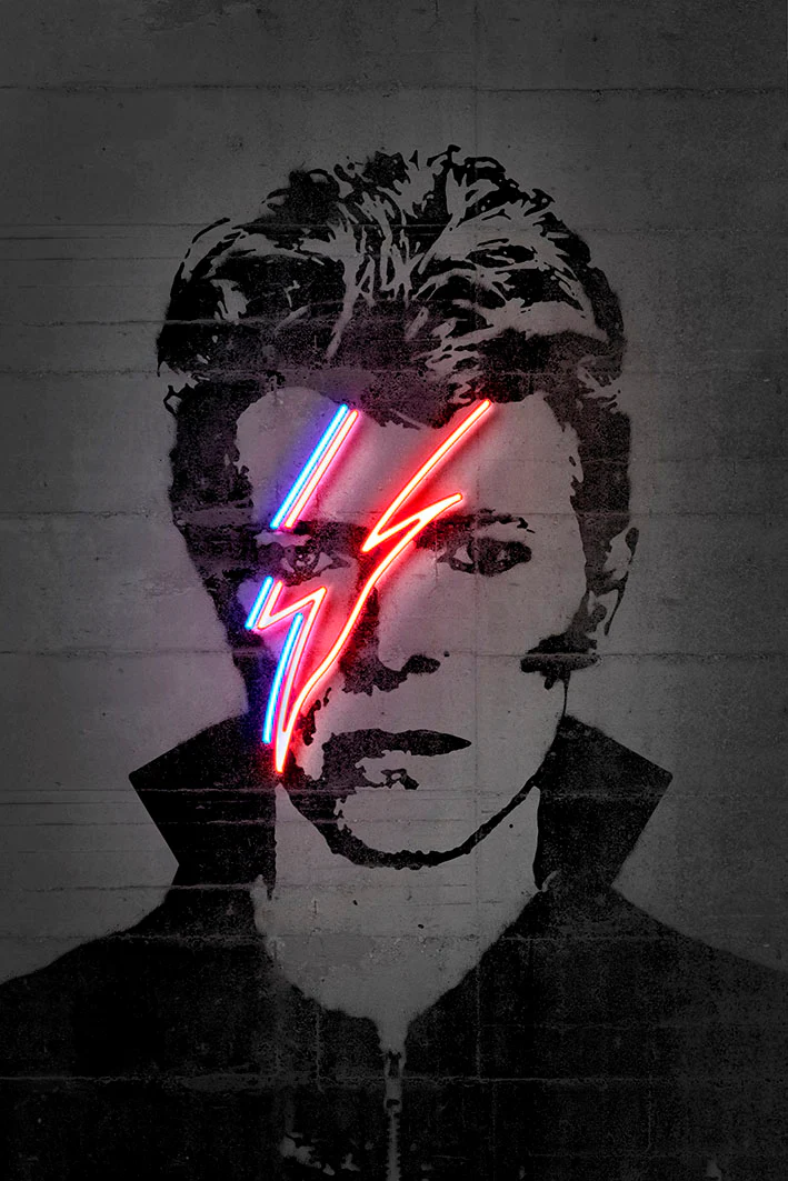 Αφίσα NEON ART - David Bowie Neon - 30 x 40 cm
