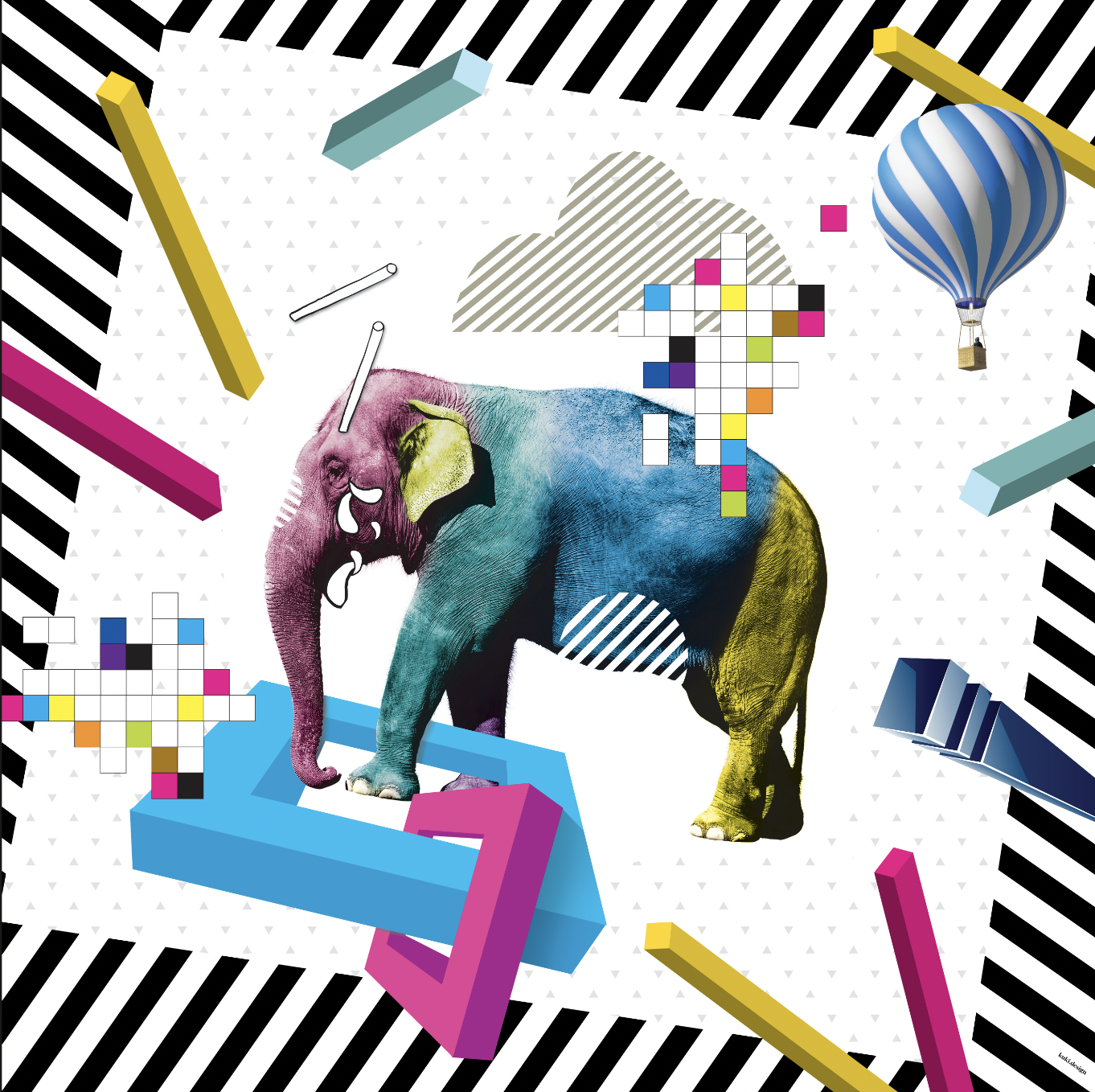 Μεταξωτό Μαντήλι Nut Elephant - 70x70cm