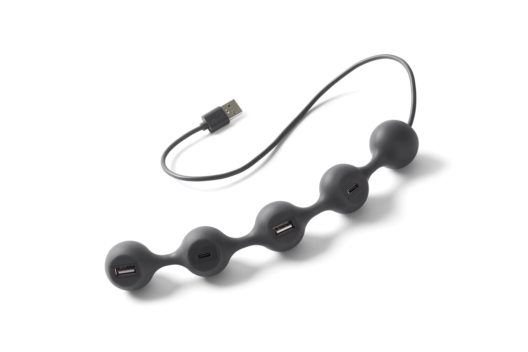 USB Hub LEXON με 2 θύρες USB & 2 θύρες USB-C - Ανθρακί