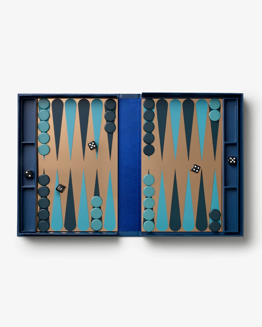 PRINTWORKS Classic - Art Of Backgammon Mirror, Dark Blue/Copper
