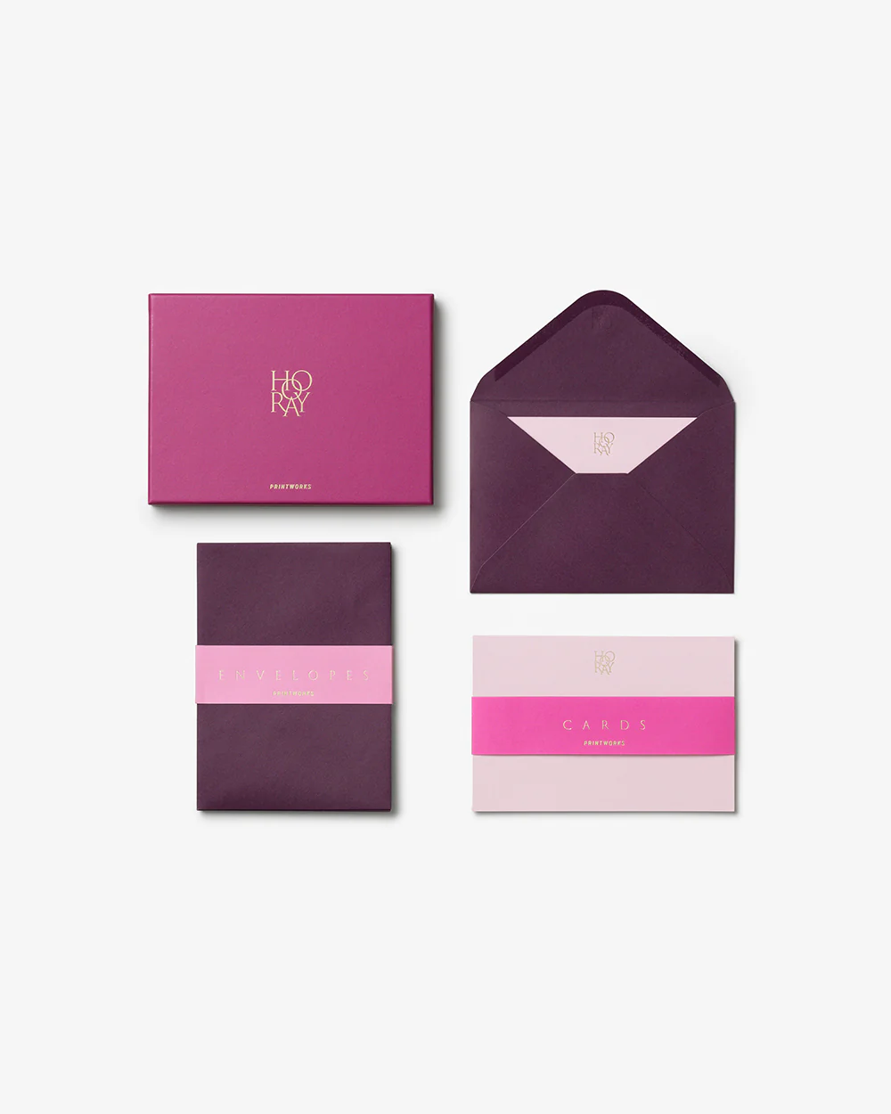 Card & Envelope Set - Hooray, Cerise