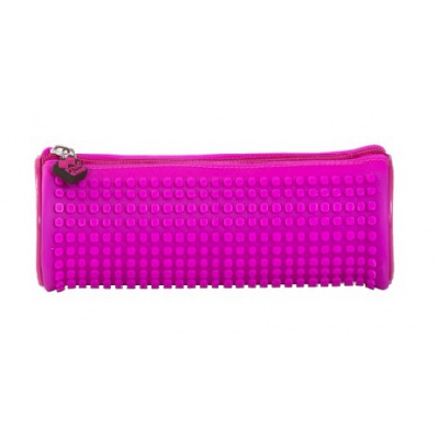 PXA-06-L15 PIXIE ROUNDED PENCIL CASE - BLACK/FUCHSIA