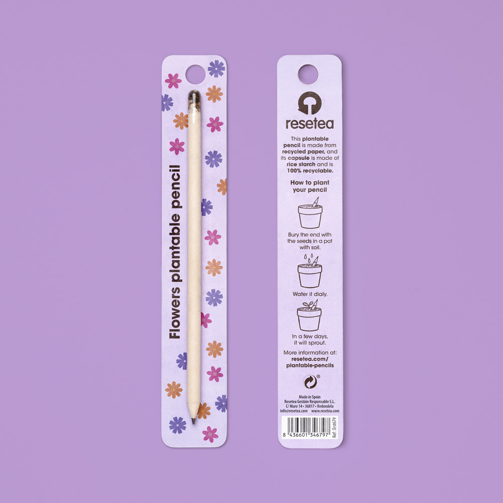 White plantable pencil – Flowers
