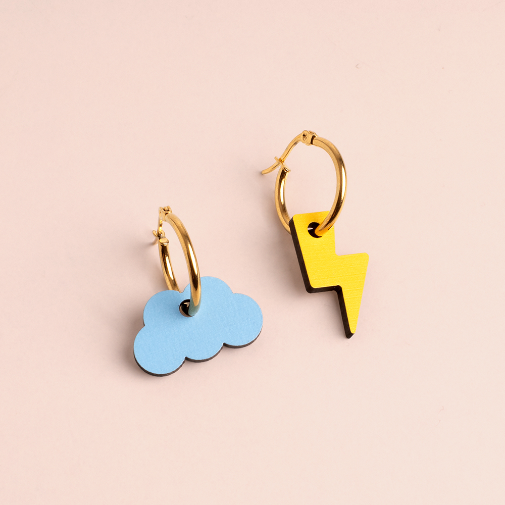 RESETEA Σκουλαρίκια Cloud & Bolt
