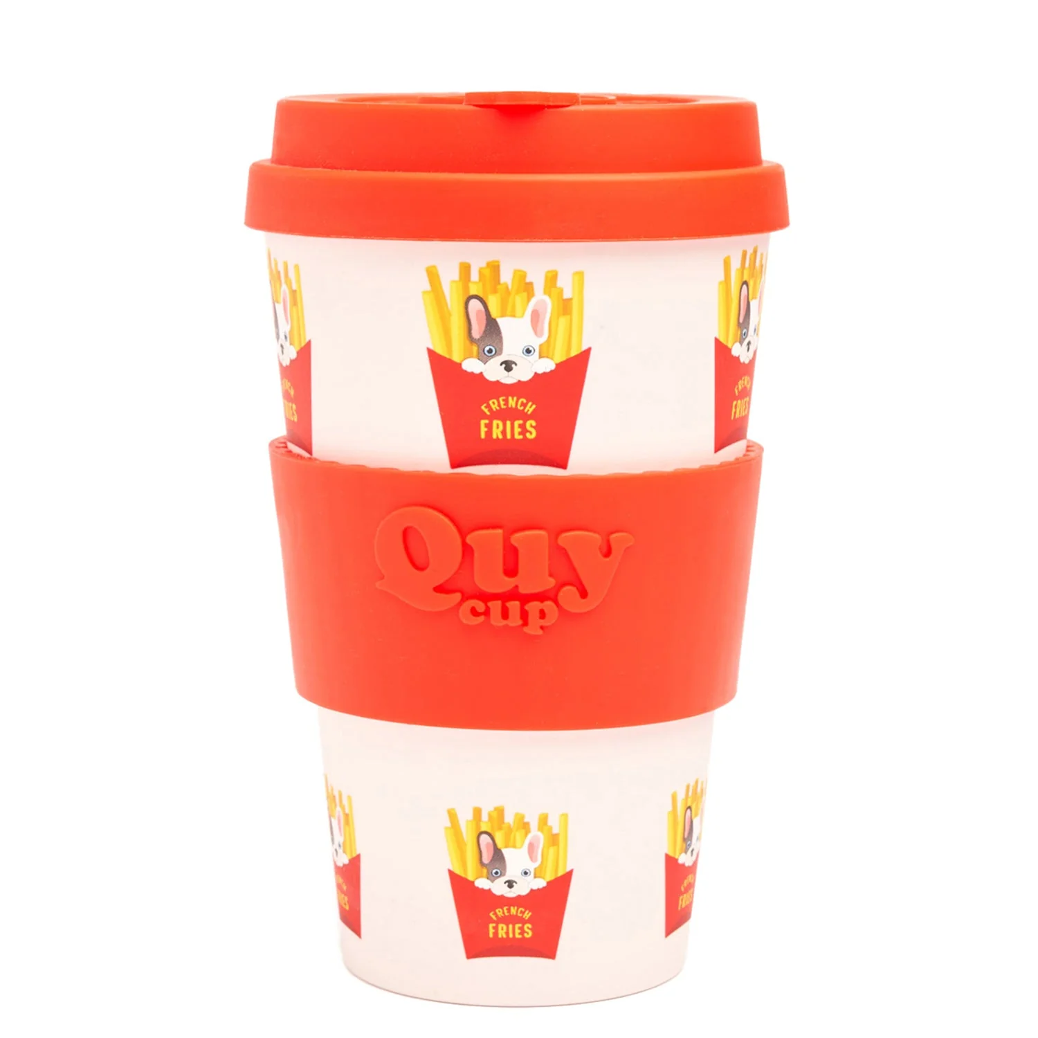 Travel Cup With Silicone Lid - French Fries 400 ml