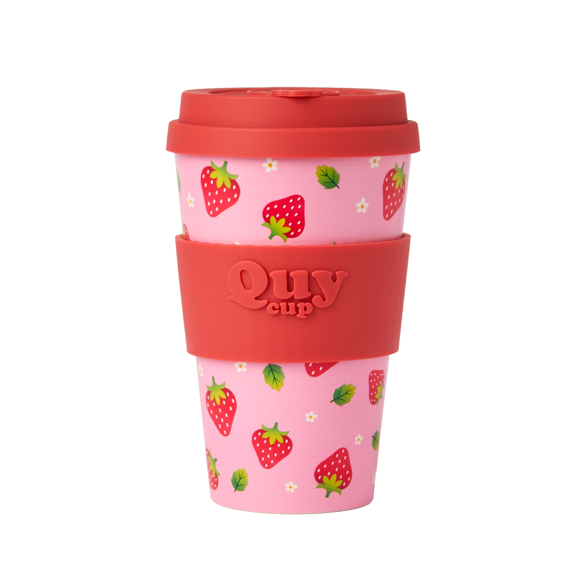 Travel Cup With Silicone Lid - Strawberry 400 ml