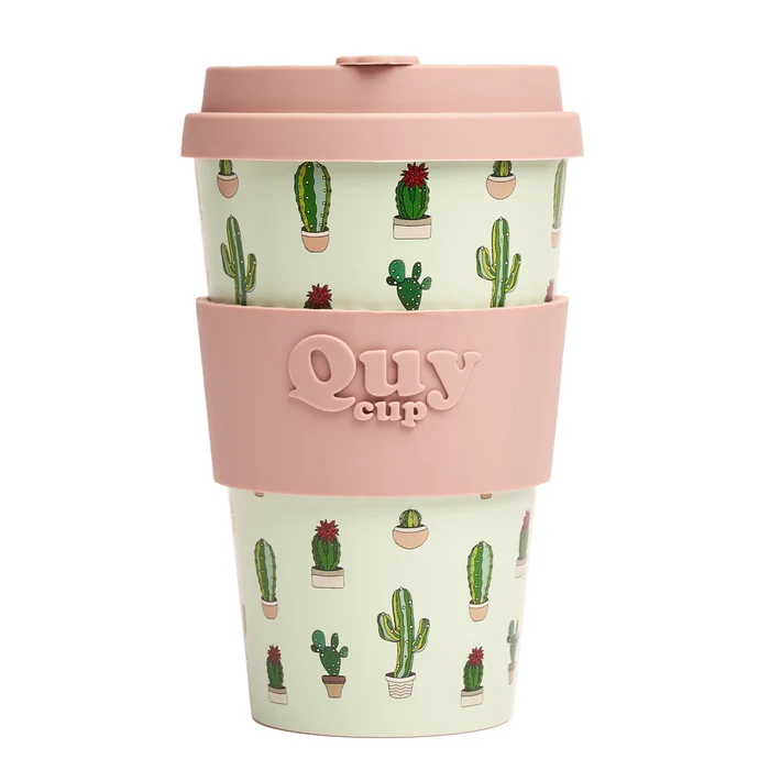 Travel Cup With Silicone Lid - Cactus 400 ml