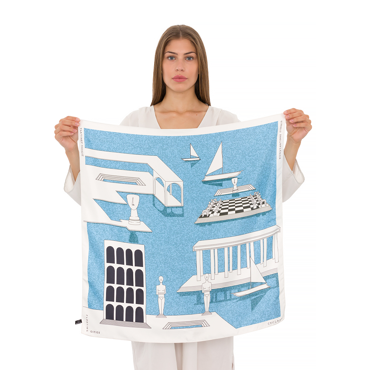 MANTILITY Μεταξωτό Μαντήλι Floating Cities - 70x70cm