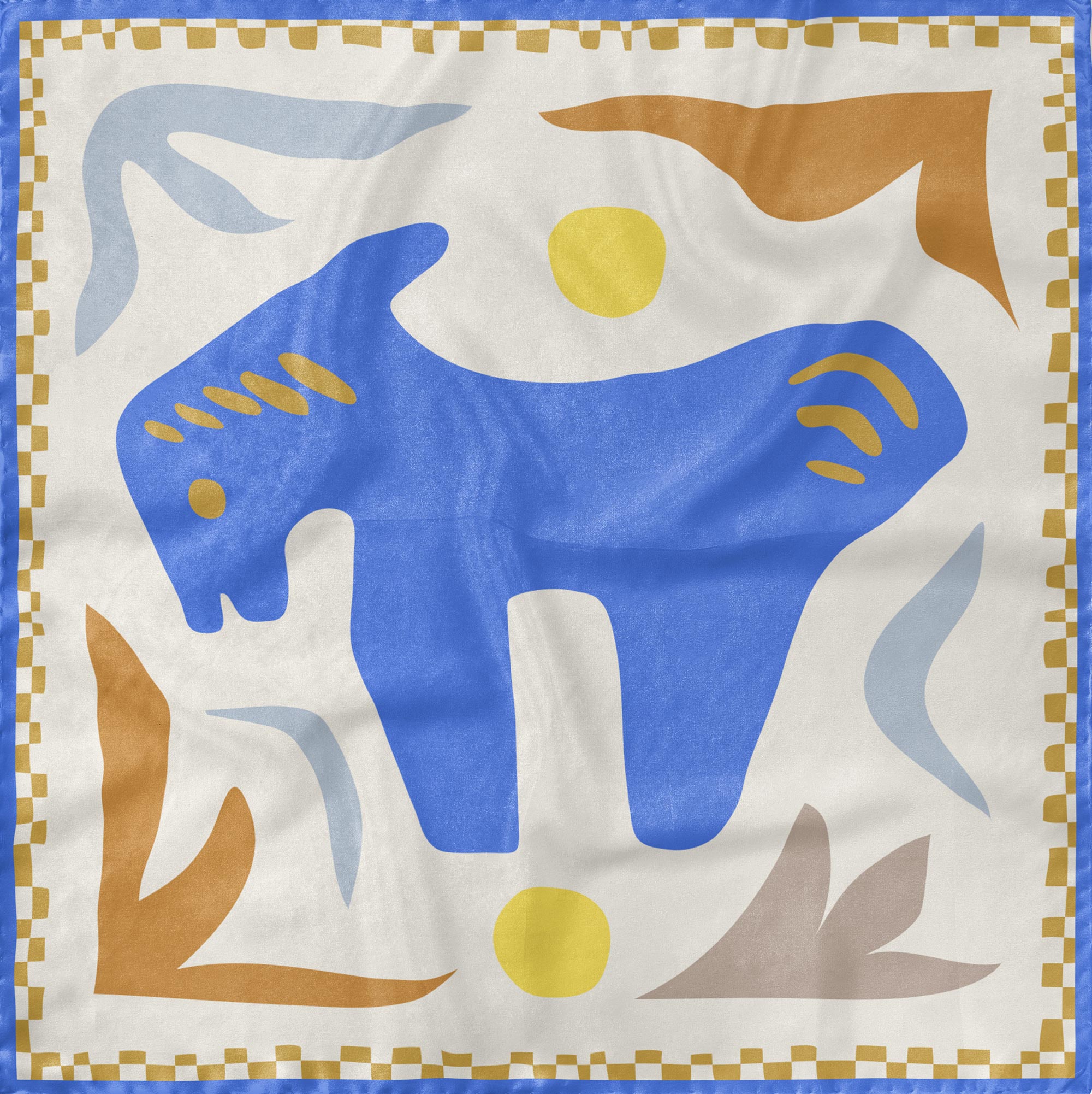 MANTILITY Μεταξωτό Μαντήλι Greek Goat - 70x70cm
