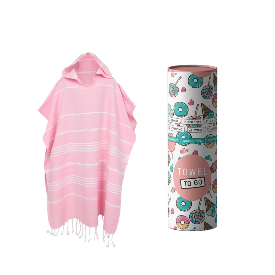 TOWEL TO GO Παιδικό Poncho Towel to Go σε συσκευασία Δώρου 1.80 x 1.00 m - Ροζ