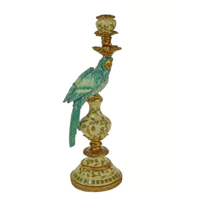 Κηροπήγιο 14x13x39.5cm Παπαγάλος Turquoise