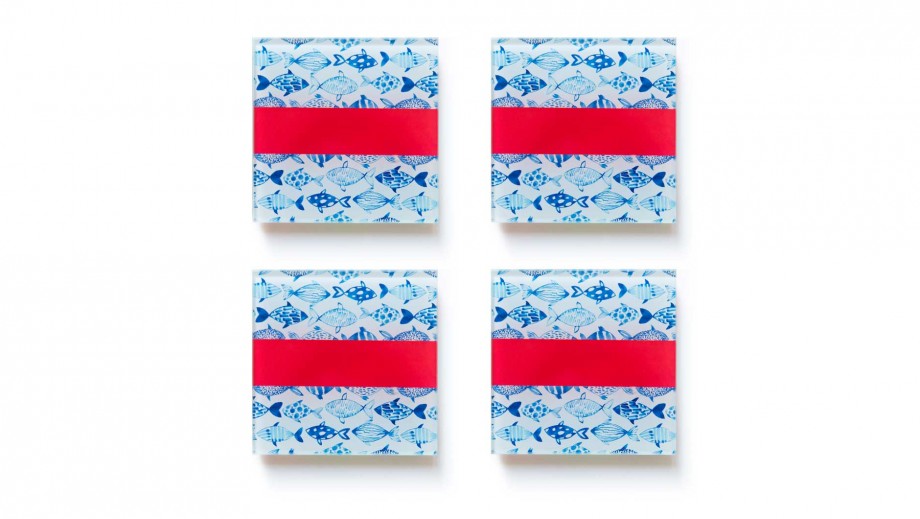 Σουβέρ Γυάλινα Σετ - Fish