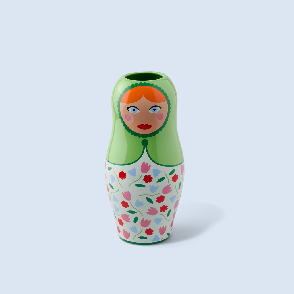 Vase doll flower