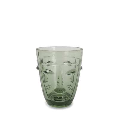 Glass Cup - Green Face 10 cm-1 Glass Cup - Green Face 10 cm-1