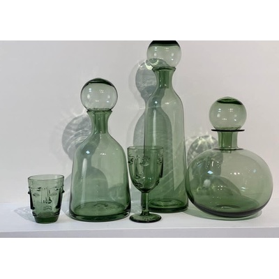 Glass Cup - Green Face 10 cm-2 Glass Cup - Green Face 10 cm-2