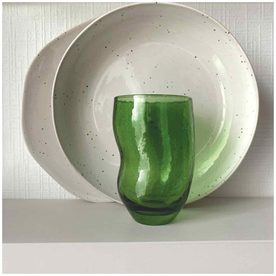 Tumbler Glass Tribu - Green 11cm-2 Tumbler Glass Tribu - Green 11cm-2