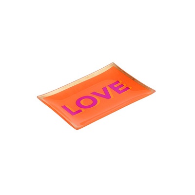 Love Γυάλινο Πιάτο M - Love Πορτοκαλί-2 Love Γυάλινο Πιάτο M - Love Πορτοκαλί-2