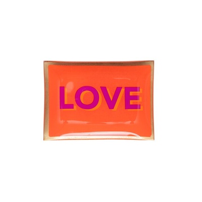 Love Γυάλινο Πιάτο M - Love Πορτοκαλί-1 Love Γυάλινο Πιάτο M - Love Πορτοκαλί-1