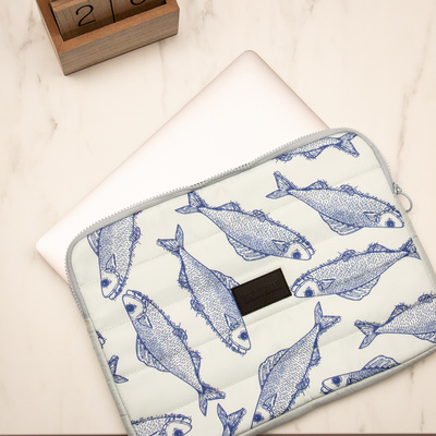 LIGHT BLUE PISCES LAPTOP SLEEVE 15" HF-2 LIGHT BLUE PISCES LAPTOP SLEEVE 15" HF-2