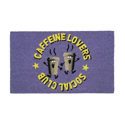 Doormat rot "Caffeine Lovers Social Club" - Purple-1 Doormat rot "Caffeine Lovers Social Club" - Purple-1