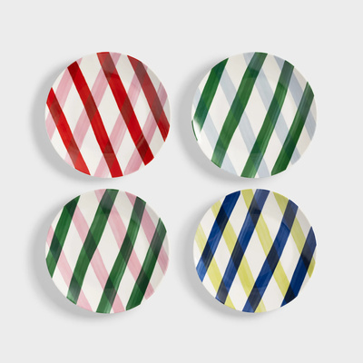 Set of 4 Bliss Plates Medium - Multi-1 Set of 4 Bliss Plates Medium - Multi-1