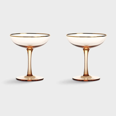 Set Chapagne Glasses - Pink-1 Set Chapagne Glasses - Pink-1