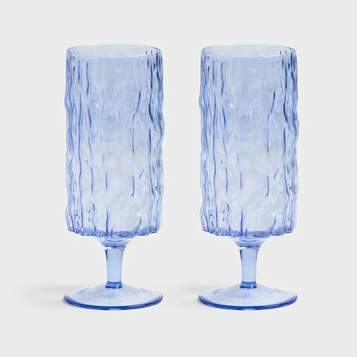 Set Glasses Flute Trunk - Blue-1 Set Glasses Flute Trunk - Blue-1