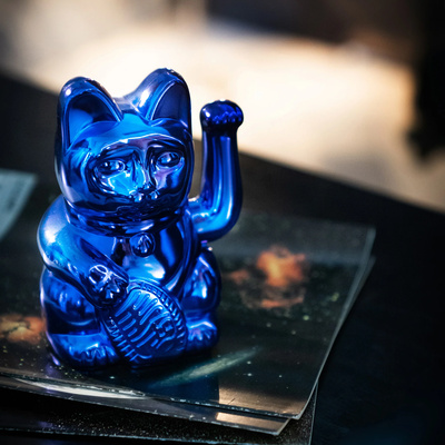 Lucky Cat Cosmic Edition Earth - Shiny Blue-2 Lucky Cat Cosmic Edition Earth - Shiny Blue-2