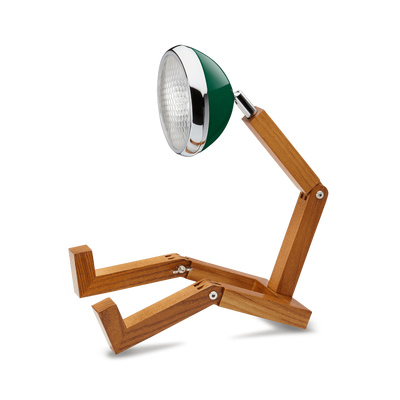 Lamp  Handmade Wooden, LED light Mr. Wattson, 40cm | Chiltern Green-1 Lamp  Handmade Wooden, LED light Mr. Wattson, 40cm | Chiltern Green-1