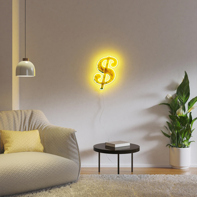 Neon LED Lamp 29 x 41 cm - Dollar Sign By Andy Warhol-2 Neon LED Lamp 29 x 41 cm - Dollar Sign By Andy Warhol-2