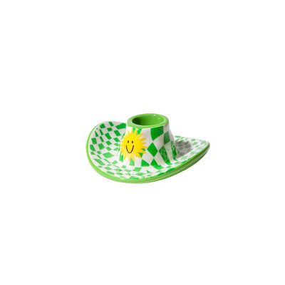 Rodeo Collection | Candle Holder Cowboy Hat - Green-1 Rodeo Collection | Candle Holder Cowboy Hat - Green-1