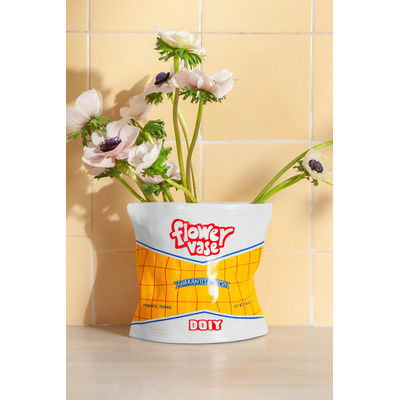 Corner Shop Collection Vase - Yellow, White-2 Corner Shop Collection Vase - Yellow, White-2