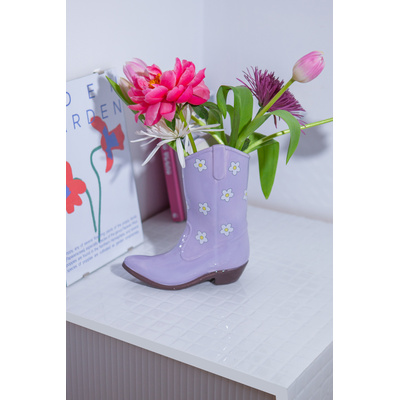 Rodeo Vase Cowboy Boot - Lilac-2 Rodeo Vase Cowboy Boot - Lilac-2