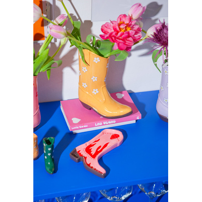 Rodeo Vase Cowboy Boot - Yellow-2 Rodeo Vase Cowboy Boot - Yellow-2
