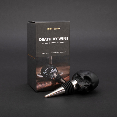 Wine Bottle Stopper Black Skull - Iron & Glory™, Suck UK™-1 Wine Bottle Stopper Black Skull - Iron & Glory™, Suck UK™-1