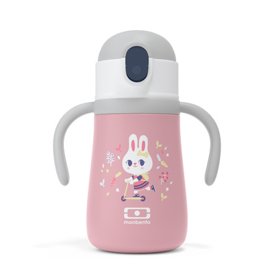 360ml Ισοθερμικό Μπουκάλι Monbento MB Stram - Pink Bunny-1 360ml Ισοθερμικό Μπουκάλι Monbento MB Stram - Pink Bunny-1
