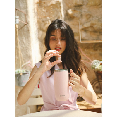 Ποτήρι Θερμός Pastel Ροζ Mε Xερούλι - 600ml-2 Ποτήρι Θερμός Pastel Ροζ Mε Xερούλι - 600ml-2