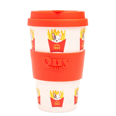 Travel Cup With Silicone Lid - French Fries 400 ml-1 Travel Cup With Silicone Lid - French Fries 400 ml-1