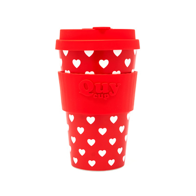 Travel Cup With Silicone Lid - Heart 400 ml-1 Travel Cup With Silicone Lid - Heart 400 ml-1
