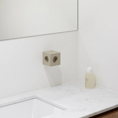 Square 2 Socket extender with 30W Dual USBC, Beige-2 Square 2 Socket extender with 30W Dual USBC, Beige-2
