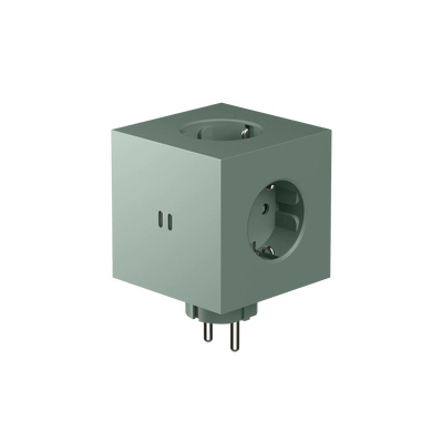 Square 2 Socket extender with 30W Dual USBC, Oak Green-1 Square 2 Socket extender with 30W Dual USBC, Oak Green-1