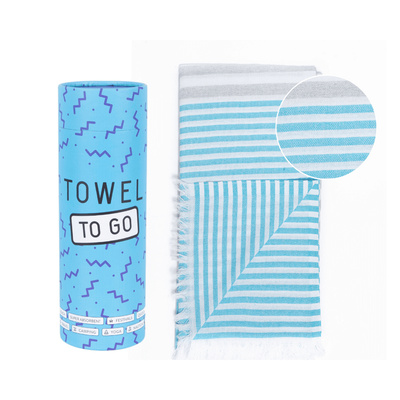 Πετσέτα Towel To Go σε συσκευασία Δώρου  1.80 x 1.00 m Bali - Τιρκουάζ / Γκρι-1 Πετσέτα Towel To Go σε συσκευασία Δώρου  1.80 x 1.00 m Bali - Τιρκουάζ / Γκρι-1
