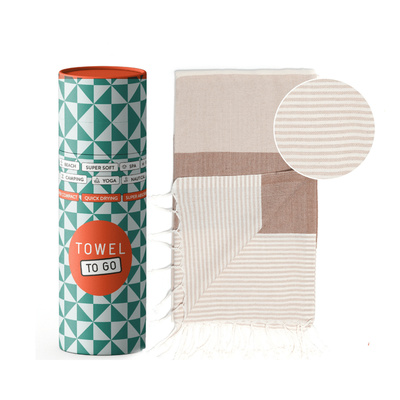 Πετσέτα Towel To Go σε συσκευασία Δώρου  1.80 x 1.00 m Palermo - Καφέ / Μπεζ-1 Πετσέτα Towel To Go σε συσκευασία Δώρου  1.80 x 1.00 m Palermo - Καφέ / Μπεζ-1