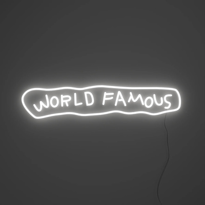 Neon LED Lamp 71 x 15 cm - World Famous by Jean-Michel Basquiat-1 Neon LED Lamp 71 x 15 cm - World Famous by Jean-Michel Basquiat-1