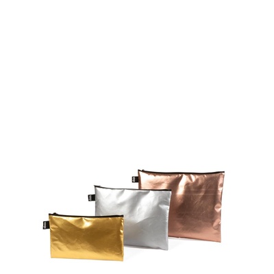 LOQI Set Zip Pockets | Metallic-1 LOQI Set Zip Pockets | Metallic-1