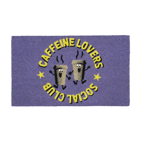 Πατάκι Εισόδου "Caffeine Lovers Social Club" - Μωβ Πατάκι Εισόδου "Caffeine Lovers Social Club" - Μωβ