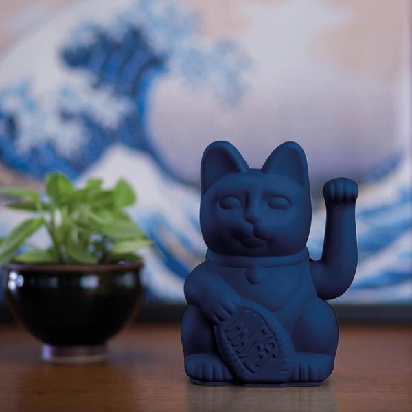 Lucky Cat - Dark Blue 8,5 x 10,5 x 15 cm - 2