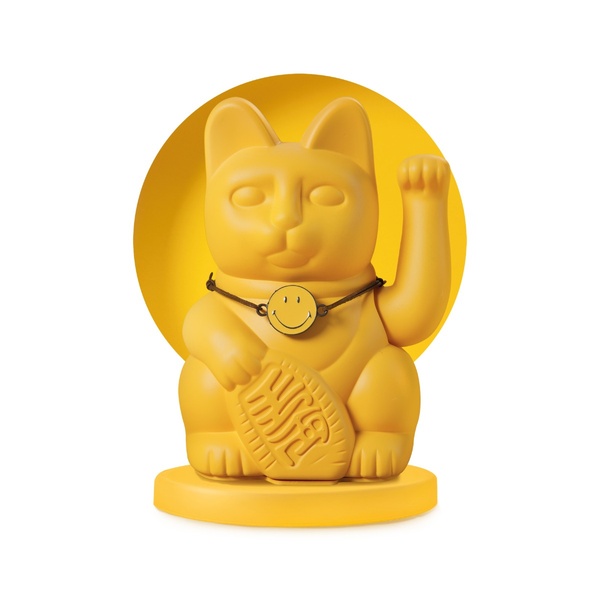 Τυχερή Γάτα Smiley - Κίτρινο 8,5 x 10,5 x 15 cm - 4