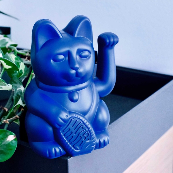 Lucky Cat - Dark Blue 8,5 x 10,5 x 15 cm - 3