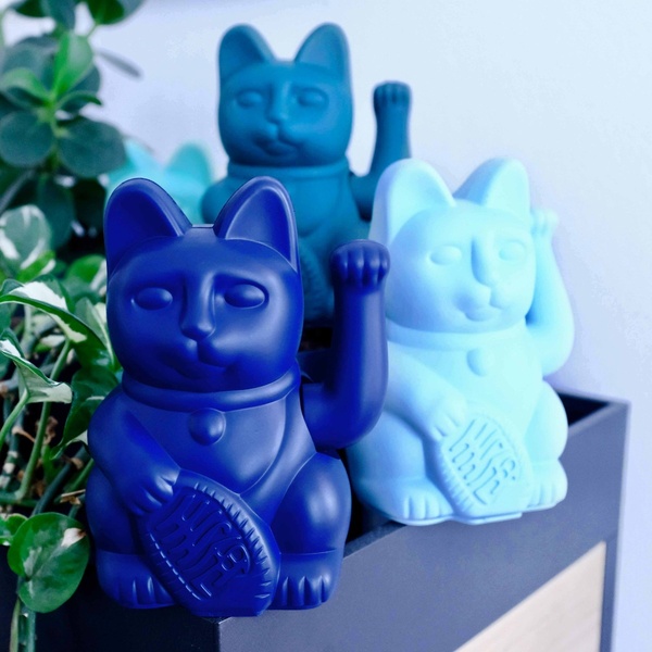 Lucky Cat - Dark Blue 8,5 x 10,5 x 15 cm - 4